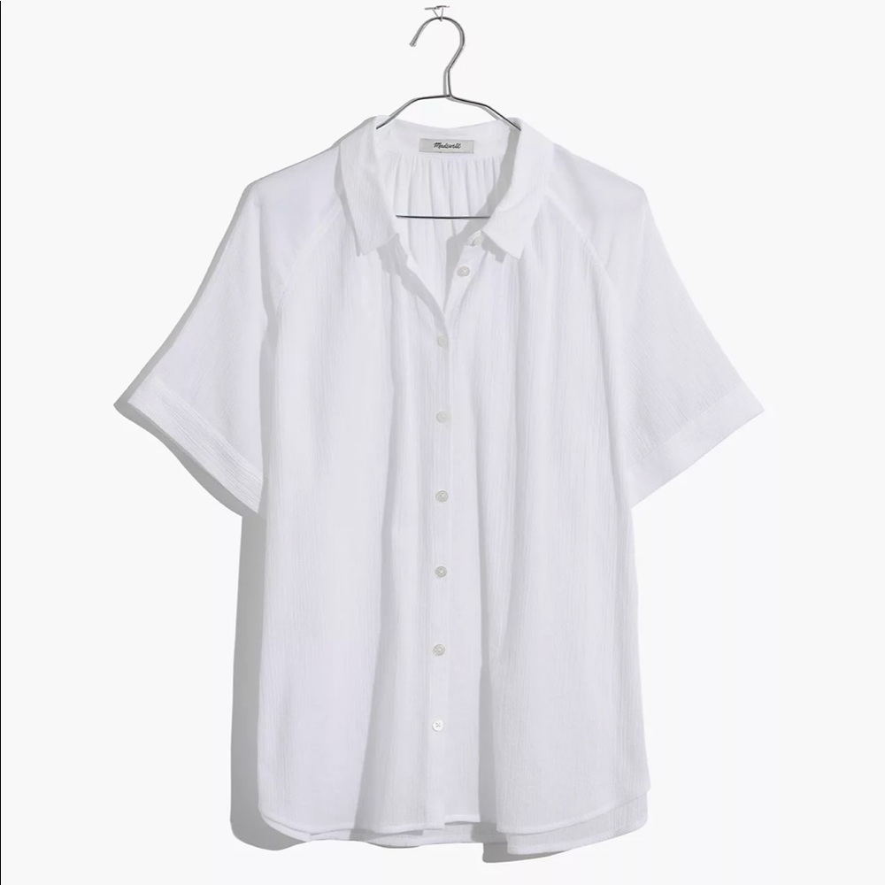 NWT Madewell Collared White Button Down Tidal Shirt in XXS
